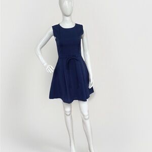 Pinkyotto A-Line Pleated Career Dress – Size Small – Navy Blue